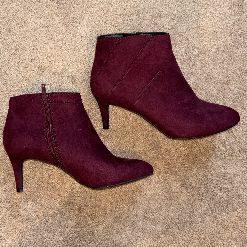 Kelly & Katie Burgundy Wine Red Stiletto Booties 9